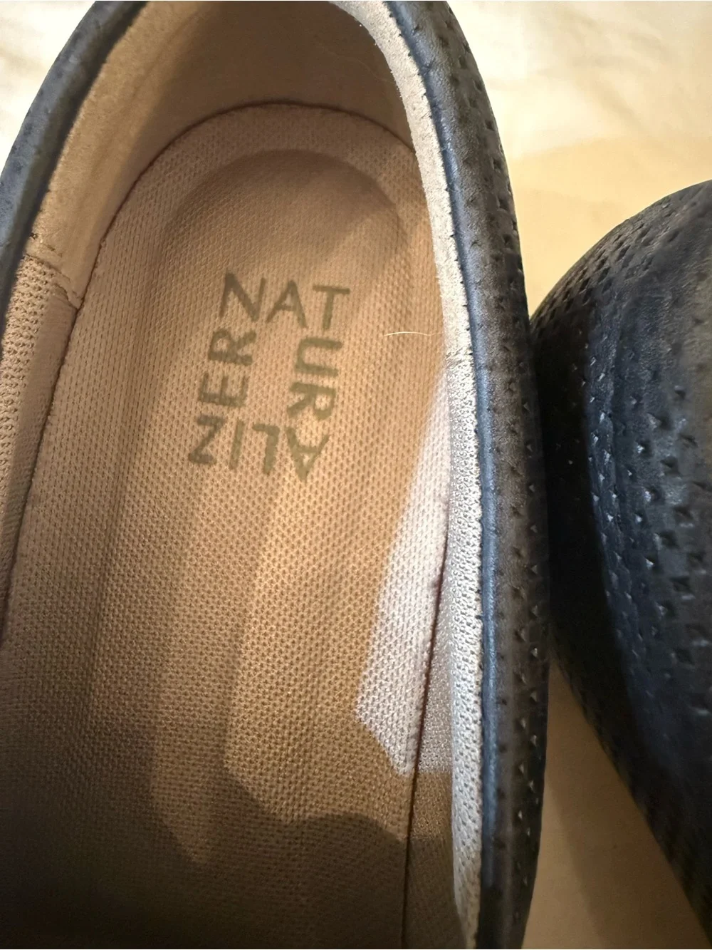 Naturalizer Black Perforated Slip-On Sneakers